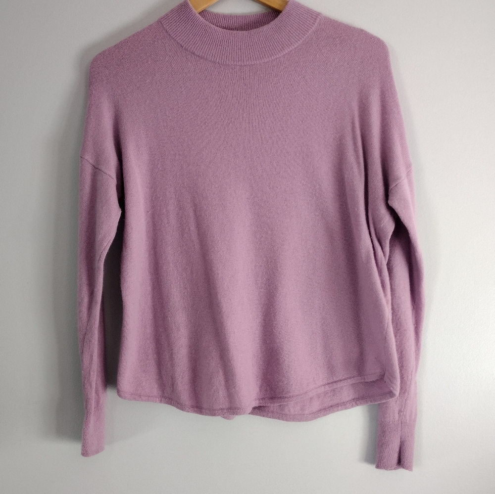 Madewell wool alpaca blend‎ lavender purple mock neck pullover sweater